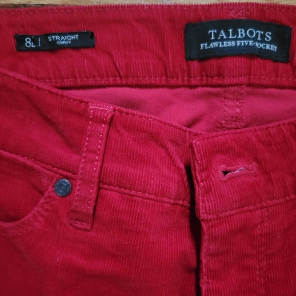 Talbots Curvy Straight Leg Corduroy Pants Women’s Sz 8L Five Pocket Hourglass - Picture 3 of 4
